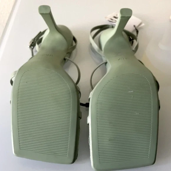 ZARA HEELED LEATHER SANDALS WITH JUTE INSOLE - Picture 4 of 15